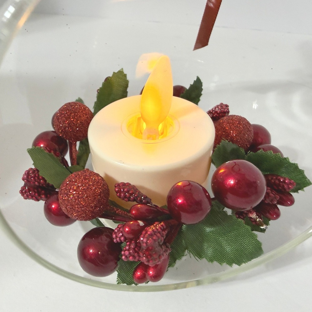 Luminara Real Flame Effect Flameless Tea Light Berry Globe Ornament Remote